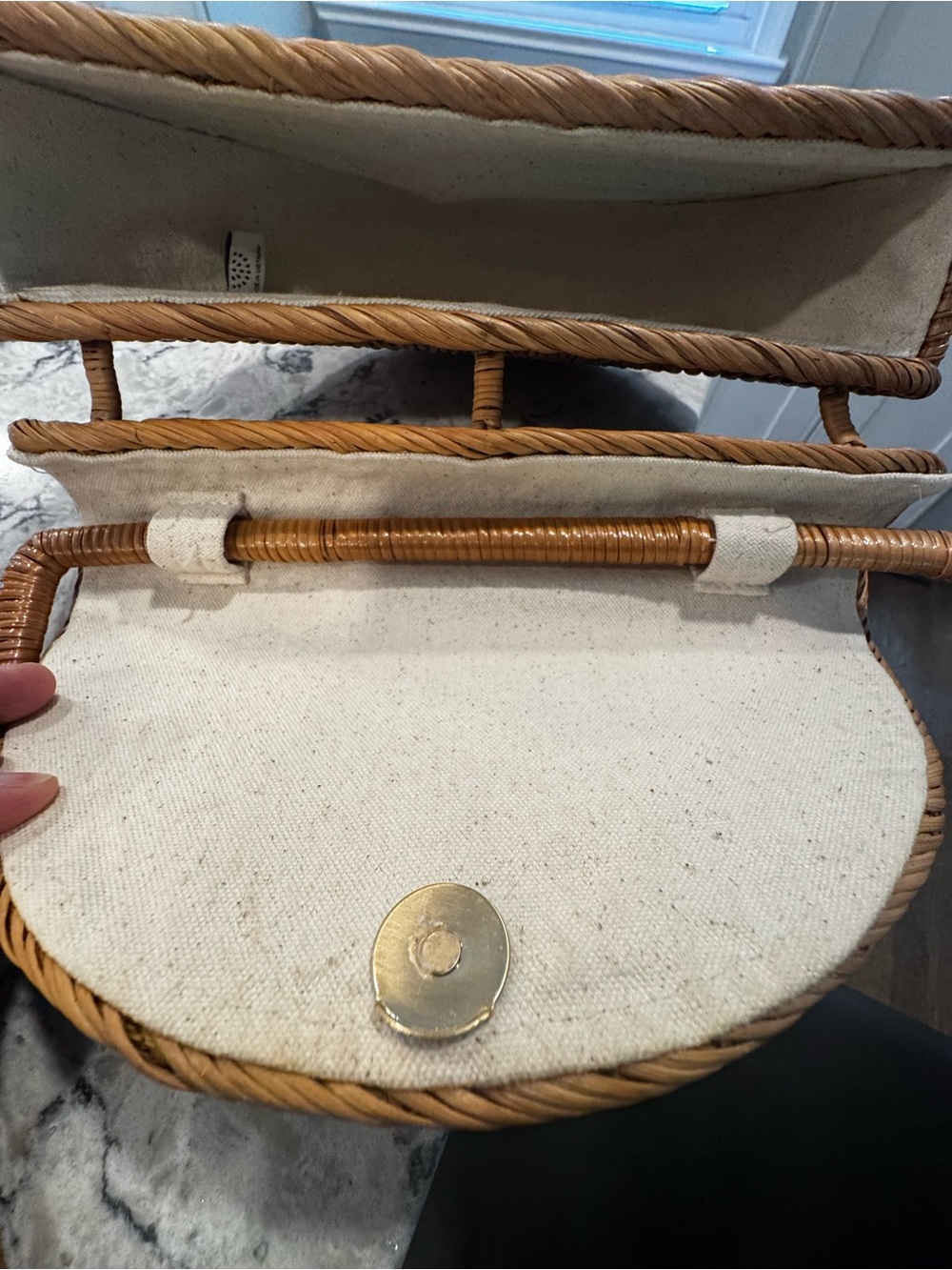 CULT GAIA Ryka Rattan Ark Handbag Purse - Picture 5 of 9